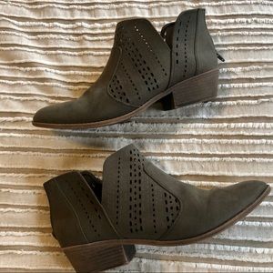 Detailed army green Booties (sz 10)